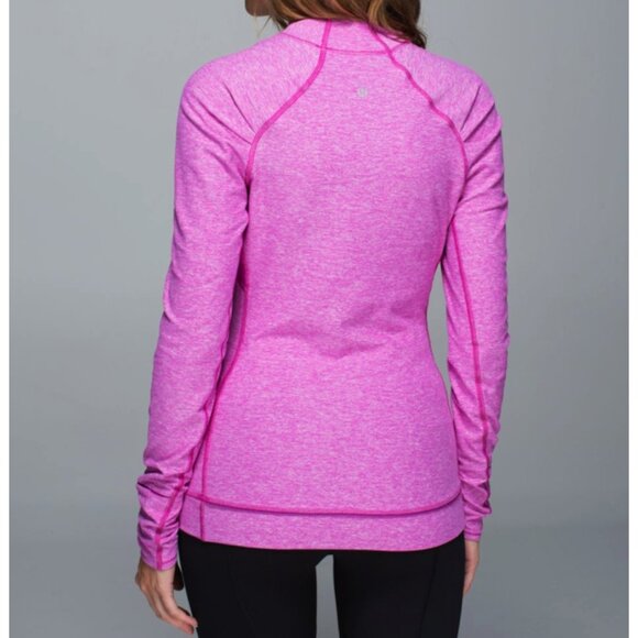 Lululemon Think Fast Long Sleeve Heathered Ultra Violet Pink Purple Ruched Top 8 - Picture 2 of 15
